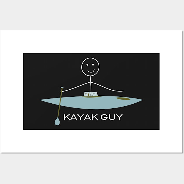 Funny Mens Kayak Guy Wall Art by whyitsme